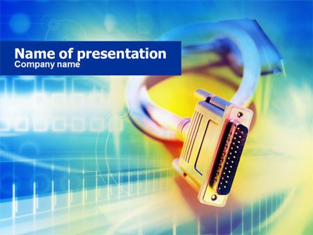 Connector Of Cable PowerPoint Template, Free PowerPoint Template, 00691, Telecommunication — PoweredTemplate.com