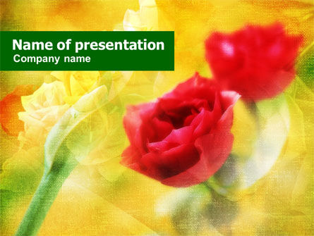 红玫瑰PowerPoint模板, 免费 PowerPoint模板, 00692, 假日/特殊场合 — PoweredTemplate.com