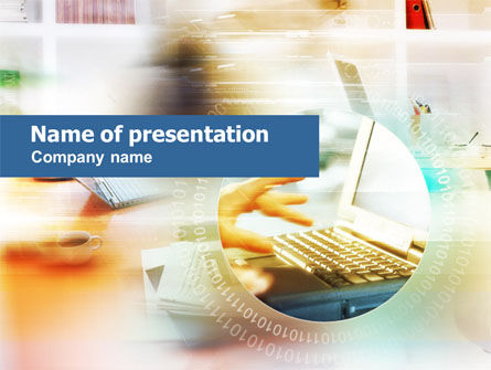 Working On The Laptop PowerPoint Template, Free PowerPoint Template, 00700, Technology and Science — PoweredTemplate.com