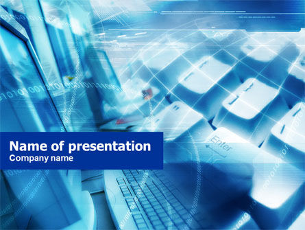 电脑课PowerPoint模板, 免费 PowerPoint模板, 00701, 技术与科学 — PoweredTemplate.com