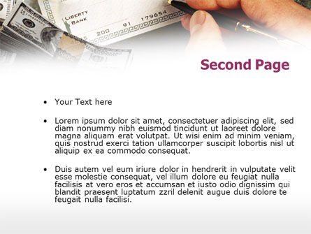 Plantilla de PowerPoint - firma de cheques, Diapositiva 2, 00738, Finanzas / Contabilidad — PoweredTemplate.com