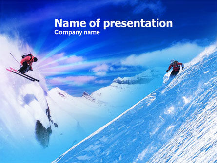 Ski Slope PowerPoint Template, 00784, Sports — PoweredTemplate.com