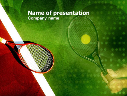 Tennisschläger PowerPoint Vorlage, Kostenlos PowerPoint-Vorlage, 00807, Sport — PoweredTemplate.com