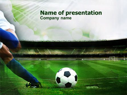 Ein kick im fußball PowerPoint Vorlage, Kostenlos PowerPoint-Vorlage, 00835, Sport — PoweredTemplate.com