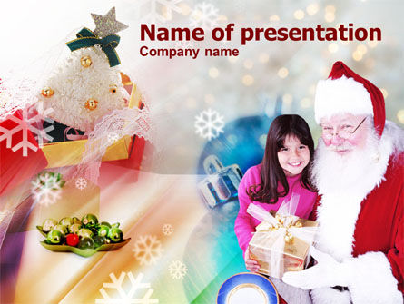 Kerstcadeau PowerPoint Template, Gratis PowerPoint-sjabloon, 00855, Vakantie/Speciale Gelegenheden — PoweredTemplate.com