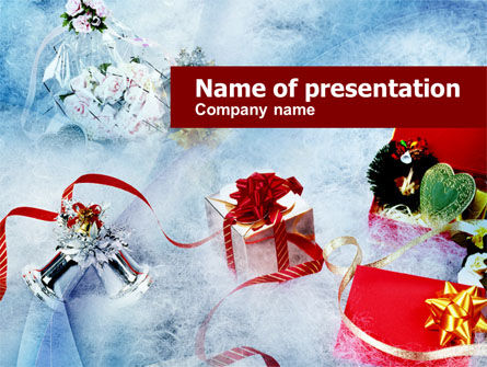 Christmas Presents In A Snow PowerPoint Template, 00857, Holiday/Special Occasion — PoweredTemplate.com