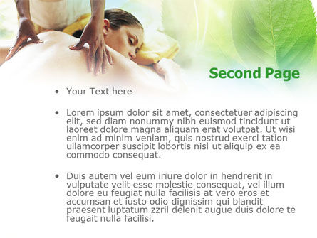 Entspannende massage PowerPoint Vorlage, Folie 2, 00871, Gesundheit und Erholung — PoweredTemplate.com