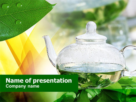 Grüner tee PowerPoint Vorlage, Kostenlos PowerPoint-Vorlage, 00877, Food & Beverage — PoweredTemplate.com