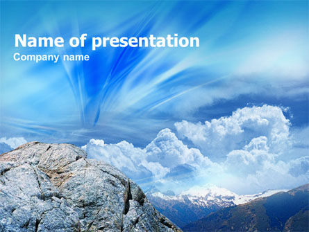 Modello PowerPoint - Vista delle montagne, 00895, Natura & Ambiente — PoweredTemplate.com