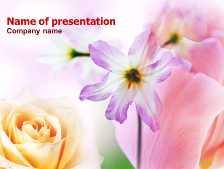 Plantilla de PowerPoint - flores en colores pastel, Gratis Plantilla de PowerPoint, 00912, Naturaleza y medio ambiente — PoweredTemplate.com