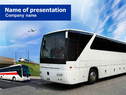 Charter Bus PowerPoint Template, Gratis PowerPoint-sjabloon, 00927, Auto's/Vervoer — PoweredTemplate.com