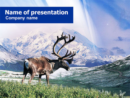 Alaska Elanden PowerPoint Template, Gratis PowerPoint-sjabloon, 00928, Dieren en Huisdieren — PoweredTemplate.com