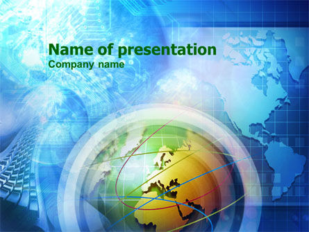 Wereld Zakelijke Thema PowerPoint Template, Gratis PowerPoint-sjabloon, 00932, Globaal — PoweredTemplate.com