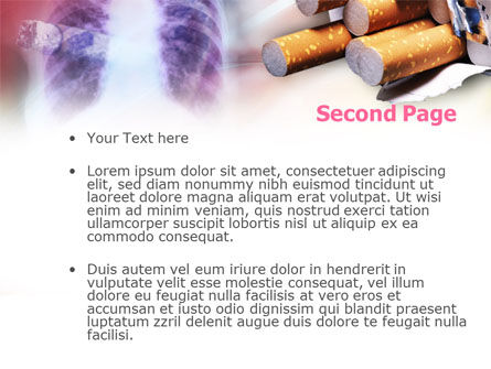 Modèle PowerPoint de fumeur, Diapositive 2, 00945, Médical — PoweredTemplate.com