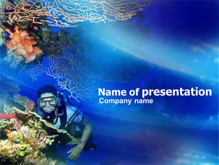 Underwater Diving PowerPoint Template, Free PowerPoint Template, 00957, Nature & Environment — PoweredTemplate.com