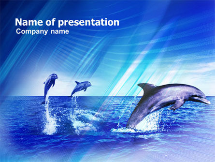 Modello PowerPoint - Delfini, Gratis Modello PowerPoint, 00958, Animali — PoweredTemplate.com