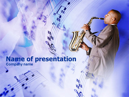 Saxofoon PowerPoint Template, Gratis PowerPoint-sjabloon, 00983, Art & Entertainment — PoweredTemplate.com