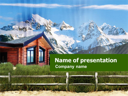 Modèle PowerPoint de chalet de montagne, Gratuit Modele PowerPoint, 01010, Immobilier — PoweredTemplate.com
