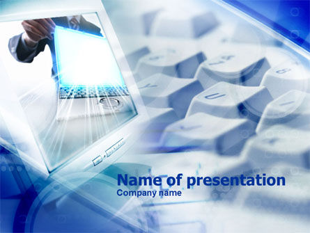 Personal Computer Keyboard PowerPoint Template, Free PowerPoint Template, 01043, Technology and Science — PoweredTemplate.com