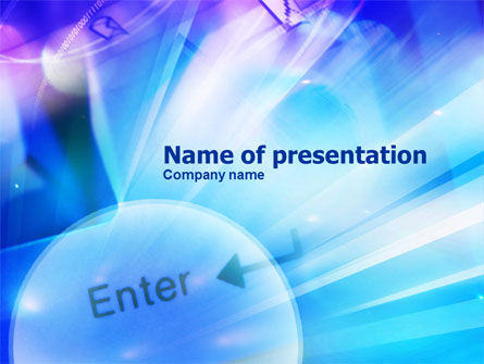 Enter Sign PowerPoint Template, Free PowerPoint Template, 01048, Telecommunication — PoweredTemplate.com