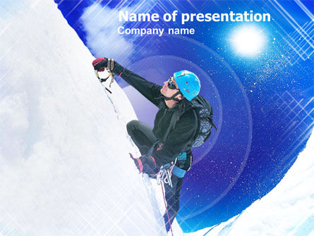 爬冰PowerPoint模板, 免费 PowerPoint模板, 01105, 运动的 — PoweredTemplate.com
