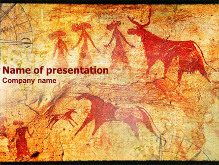 Rock Paintings PowerPoint Template, Free PowerPoint Template, 01294, Art & Entertainment — PoweredTemplate.com