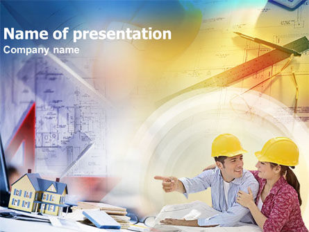 Bauen & planen PowerPoint Vorlage, Kostenlos PowerPoint-Vorlage, 01297, Bauwesen — PoweredTemplate.com