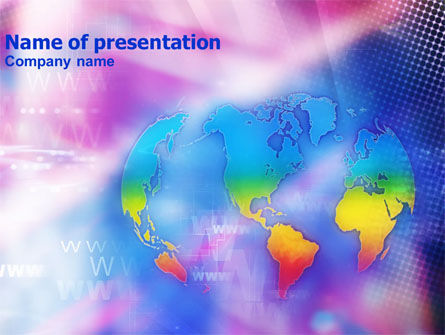 Plantilla de PowerPoint - red global, Gratis Plantilla de PowerPoint, 01311, Tecnología y ciencia — PoweredTemplate.com