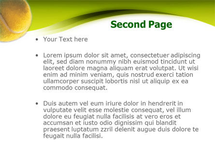 Yellow Tennis PowerPoint Template, Slide 2, 01318, Sports — PoweredTemplate.com