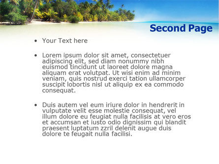 Tropical Beach PowerPoint Template, Slide 2, 01413, Nature & Environment — PoweredTemplate.com