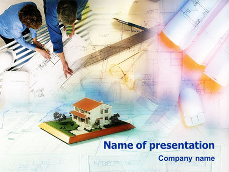 Architectuur Planning PowerPoint Template, Gratis PowerPoint-sjabloon, 01436, Constructie — PoweredTemplate.com