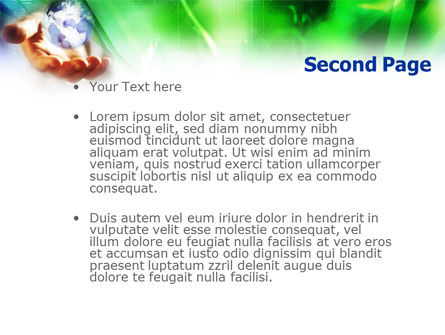 Plantilla de PowerPoint - mundo en la mano, Diapositiva 2, 01462, Global — PoweredTemplate.com