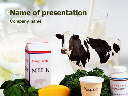 Melkproductie PowerPoint Template, Gratis PowerPoint-sjabloon, 01470, Food & Beverage — PoweredTemplate.com