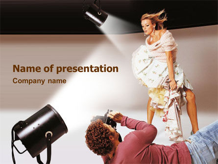 Foto Model Shoot PowerPoint Template, Gratis PowerPoint-sjabloon, 01475, Carrière/Industrie — PoweredTemplate.com