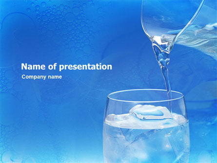 Glas Water En Ijs PowerPoint Template, Gratis PowerPoint-sjabloon, 01519, Food & Beverage — PoweredTemplate.com