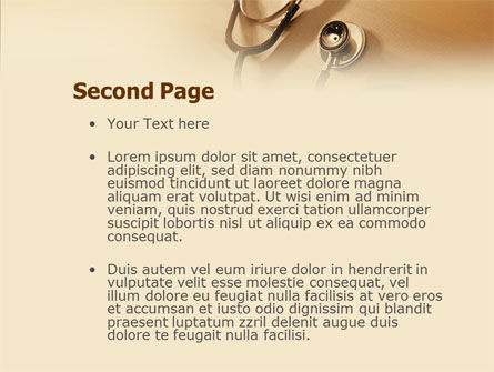 Phonendoscope In A Brown Color PowerPoint Template, Slide 2, 01623, Medical — PoweredTemplate.com