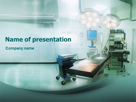 Operating Room In Aqua Colors PowerPoint Template, PowerPoint Template, 01631, Medical — PoweredTemplate.com