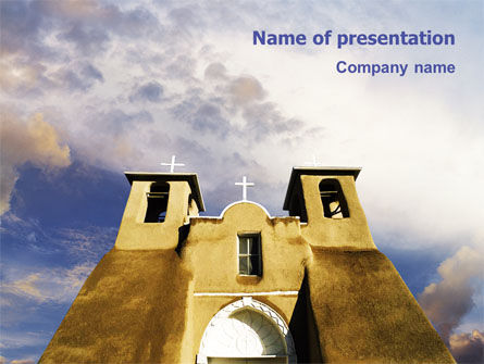 San Francisco de Asis Mission Church PowerPoint Template, 01655, Religious/Spiritual — PoweredTemplate.com