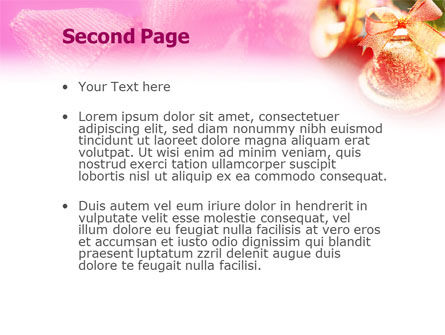 Weihnachtsglocken auf einem rosa hintergrund PowerPoint Vorlage, Folie 2, 01679, Ferien/besondere Anlässe — PoweredTemplate.com