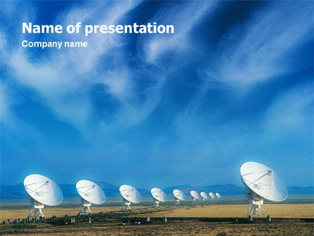 listening To Sky PowerPoint Template, Free PowerPoint Template, 01719, Telecommunication — PoweredTemplate.com