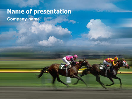 Horse Races PowerPoint Template, PowerPoint Template, 01813, Sports — PoweredTemplate.com