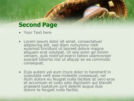 Modèle PowerPoint de gant de baseball et chauve-souris, Diapositive 2, 01833, Sport — PoweredTemplate.com