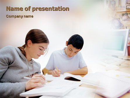 Huiswerk PowerPoint Template, Gratis PowerPoint-sjabloon, 01848, Education & Training — PoweredTemplate.com