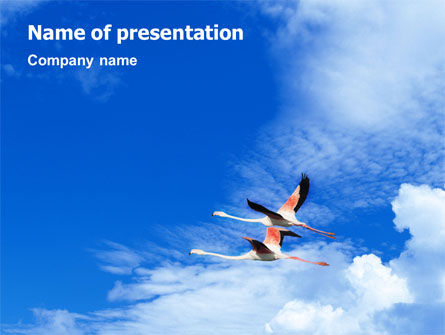 Vliegende Flamingo PowerPoint Template, Gratis PowerPoint-sjabloon, 01854, Natuur & Milieu — PoweredTemplate.com