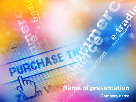 E-commerce in rosa-blau-gelber palette PowerPoint Vorlage, Kostenlos PowerPoint-Vorlage, 01898, Business Konzepte — PoweredTemplate.com