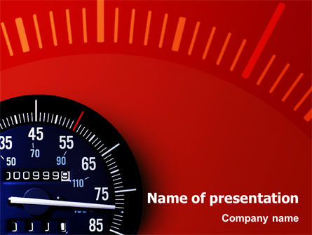 车速表PowerPoint模板, PowerPoint模板, 01985, 运动的 — PoweredTemplate.com