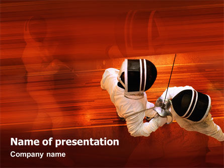 Fencing PowerPoint Template, Free PowerPoint Template, 02038, Sports — PoweredTemplate.com