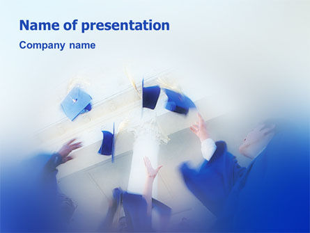 Templat PowerPoint Lulus Dengan Warna Biru, Gratis Templat PowerPoint, 02145, Education & Training — PoweredTemplate.com