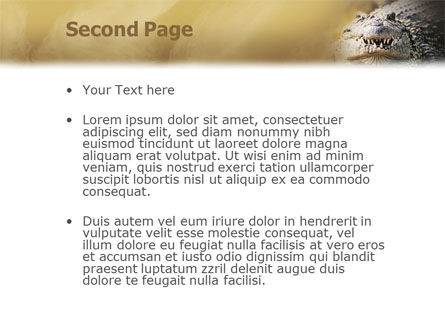 Modèle PowerPoint de crocodile, Diapositive 2, 02146, Animaux de compagnie — PoweredTemplate.com