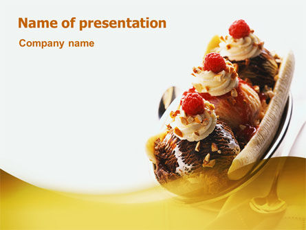 Bananensplit PowerPoint Template, Gratis PowerPoint-sjabloon, 02192, Food & Beverage — PoweredTemplate.com